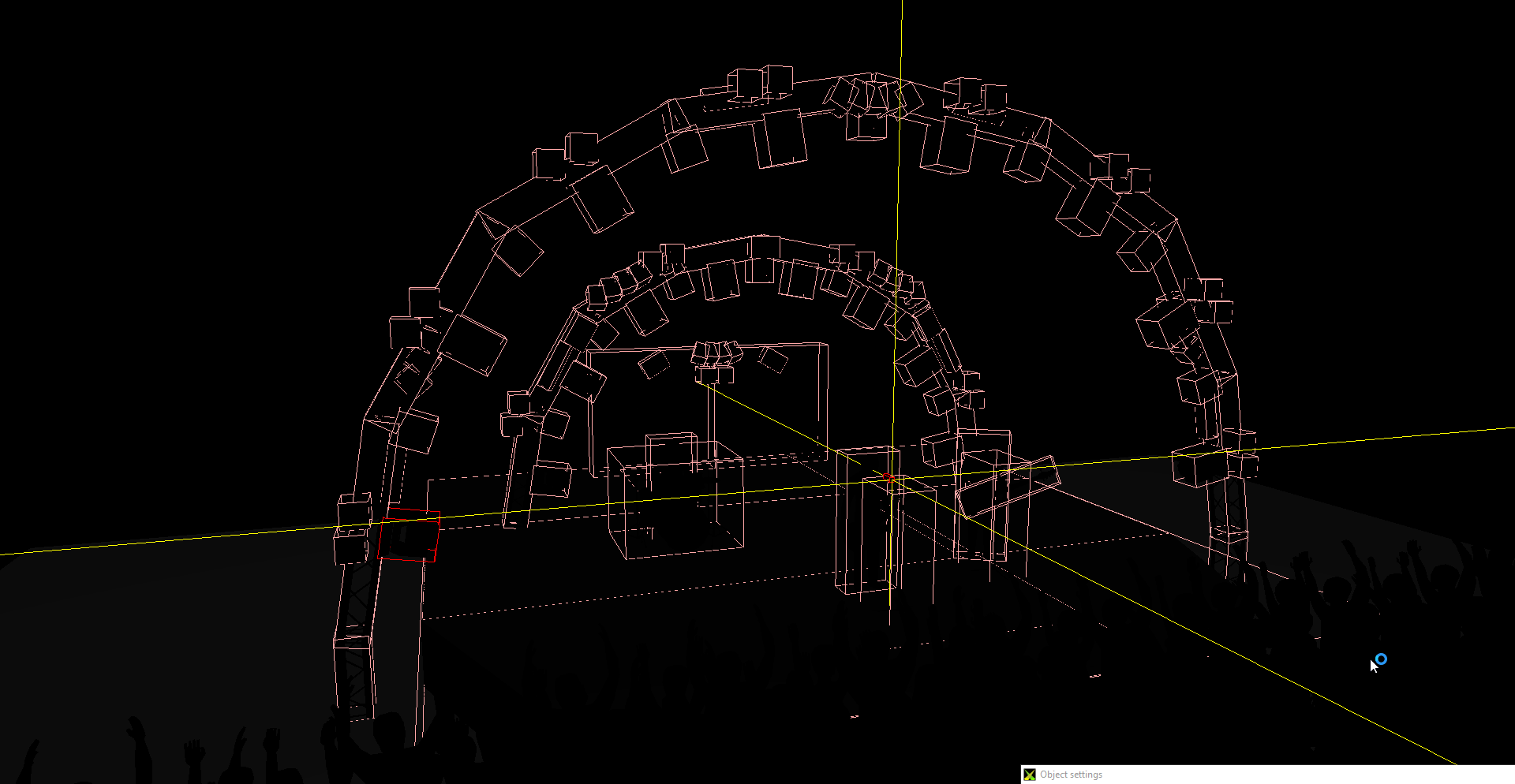 Highlighting the mixture and the stage objects