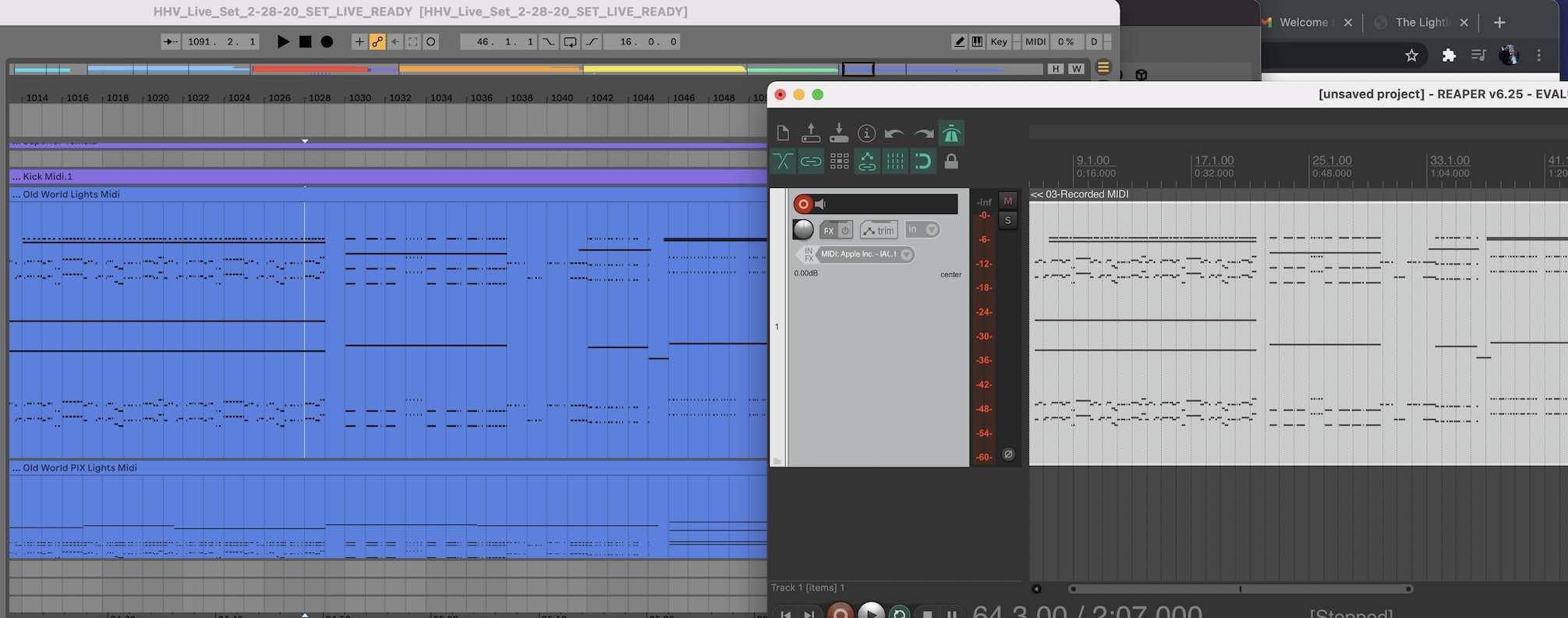 IAC Print from Ableton to Reaper