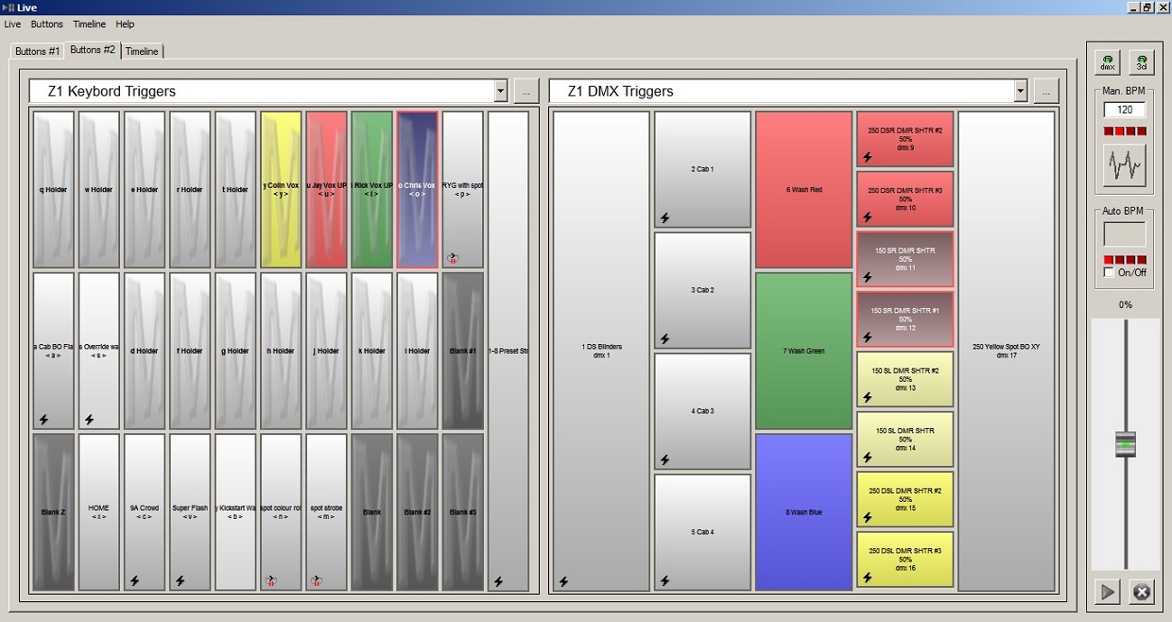 This is my page 2 and a lay out of my keyboard and DMX triggers